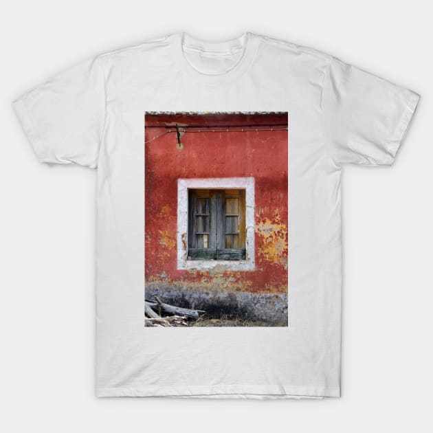 Window and facade of abandoned house in the Algarve Portugal T-Shirt by WesternExposure